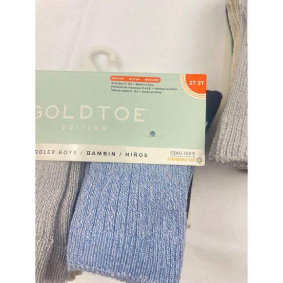 2-GOLDTOE Toddler Crew Boy 6-pack Socks 2T-3T - Picture 5 of 8